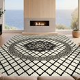 thumbnail image 2 of Design&I 8'x10' Ultra Soft Area Rug, Cream Beige Traditional Trellis Motif Center Decorative Classroom None Fluffy Washable Non Shedding for Bedroom Living Room Under Sectional, 2 of 7