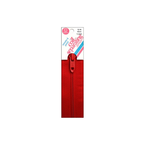 Coats Thread & Zippers Coil Separating Zipper, 18-Inch, Atom Red Multi ...