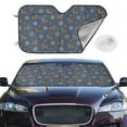 thumbnail image 2 of Haiem Squirrel And Snowflakes Car Windshield Sun Shade - Blocks UV Rays Sun Visor Protector, Sunshade to Keep Your Vehicle Cool, Universal Fit SUV Van Sedan-Small, 2 of 7