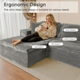 thumbnail image 3 of Homall 109" L-Shape Memory Foam Modular Sectional Sofa 3 Seat Oversized Upholstered Deep Seat Sofa Couch for Living Room,Bedroom and Apartment,Gray, 3 of 7