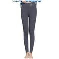 thumbnail image 2 of Leggings de lana de cordero gruesa para mujer, pantalones largos con estampado pequeño y forro polar añadido, pantalones de poliéster para mujer, 2 of 9