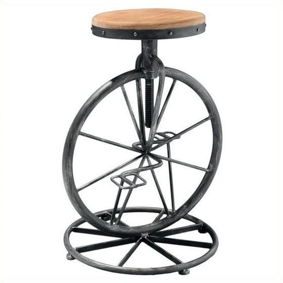 Bowery Hill 26 Bicycle Wheel Adjule Bar Stool In Natural Bowery Hill 26 Bicycle Wheel Adjule Bar Stool In Natural Com