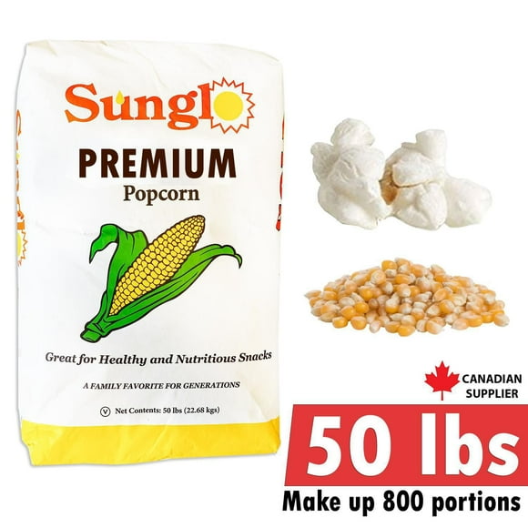Sunglos PREMIUM Theater grade Unpopped popcorn kernels Butterfly 50lbs