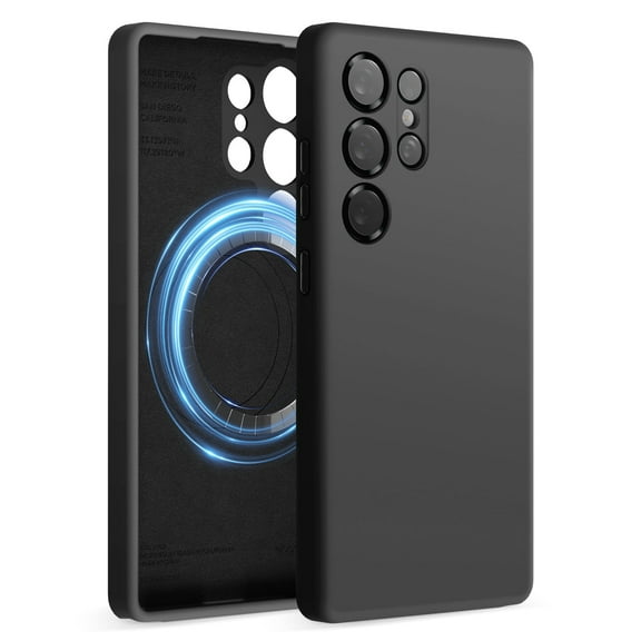 elago Compatible with Samsung Galaxy S25 Ultra Case, Magnetic Silicone Case, Compatible with MagSafe Accessories, Protective Cover, Shockproof, Slim, Anti-Scratch Soft Microfiber Lining (Black)