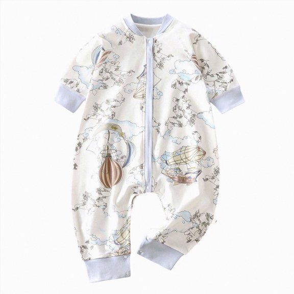 6-12 Months Newborn Preemie Boys Girls Underwear Pajamas Rompers Home Clothes Baby Proof Sleeping Bag For Crawling Blue Bodysuit Baby Gift