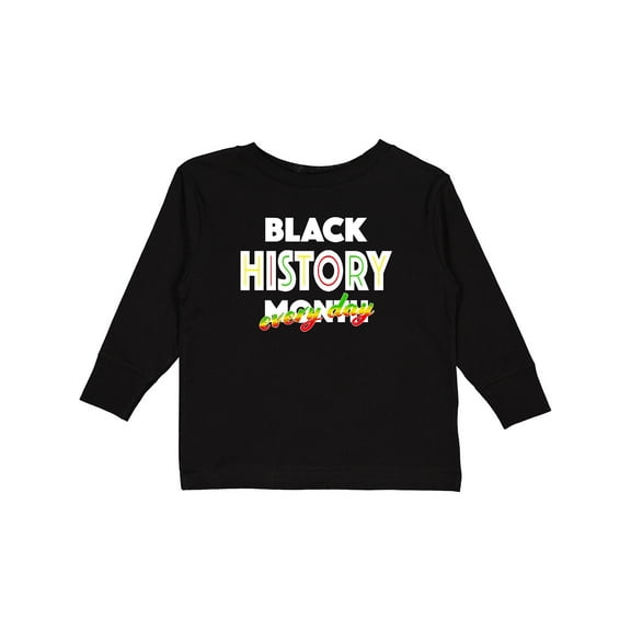 Inktastic Black History Month Every Day Boys or Girls Long Sleeve Toddler T-Shirt
