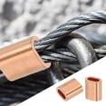 thumbnail image 5 of Uxcell 1/16"(1.5mm) Wire Rope Stop Sleeve, Copper Crimping Loops Sleeve Oval Crimp Ferrules for Wire Rope and Cable Ferrule, Gold 25Pcs, 5 of 7