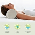 thumbnail image 3 of Hemp Fabric 5x14" Neck Roll Pillowcase - Soft Washable Neck Pillow Cover - Made in USA, White, 3 of 9