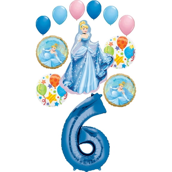 Cinderella Party Supplies Princess 6th Birthday Balloon Bouquet Decorations