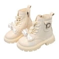 thumbnail image 6 of CAICJ98 Little Girls Ankle Boots Side Zipper Riding Boots with Lace Up Combat Boots Girls (Little Kid/Big Kid),13, 6 of 8