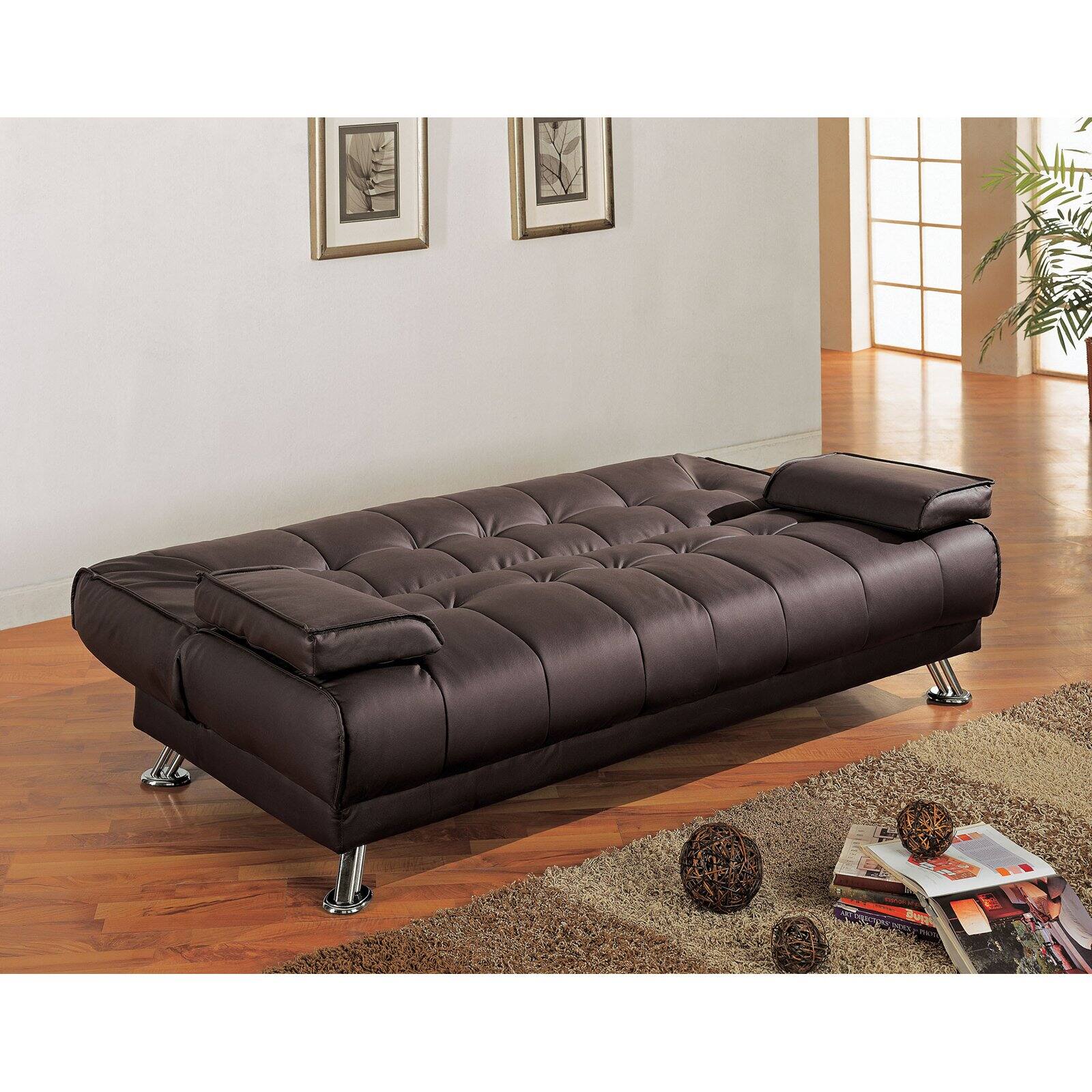 Braxton Leatherette Sofa Bed, Brown - image 3 of 4