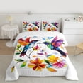 thumbnail image 2 of Castle Fairy Floral Hummingbird Queen Comforter Set,Spring Garden Bedding Comforter Set, 2 of 8