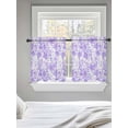 thumbnail image 5 of Purple Flowers Tier Curtains 24 Inch Length,Sheer Curtains for Bedroom Living Room Window Watercolor Summer Botanical Floral Rod Pocket Drapes Kitchen Curtains Small Half Window 27.5"x24" 2 Panels, 5 of 6
