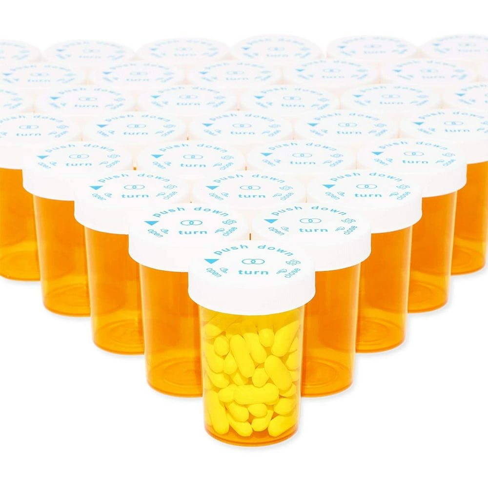 Bright Creations 330 Pack Empty Medicine Pill Bottles with Child Resistant Caps 20 Dram