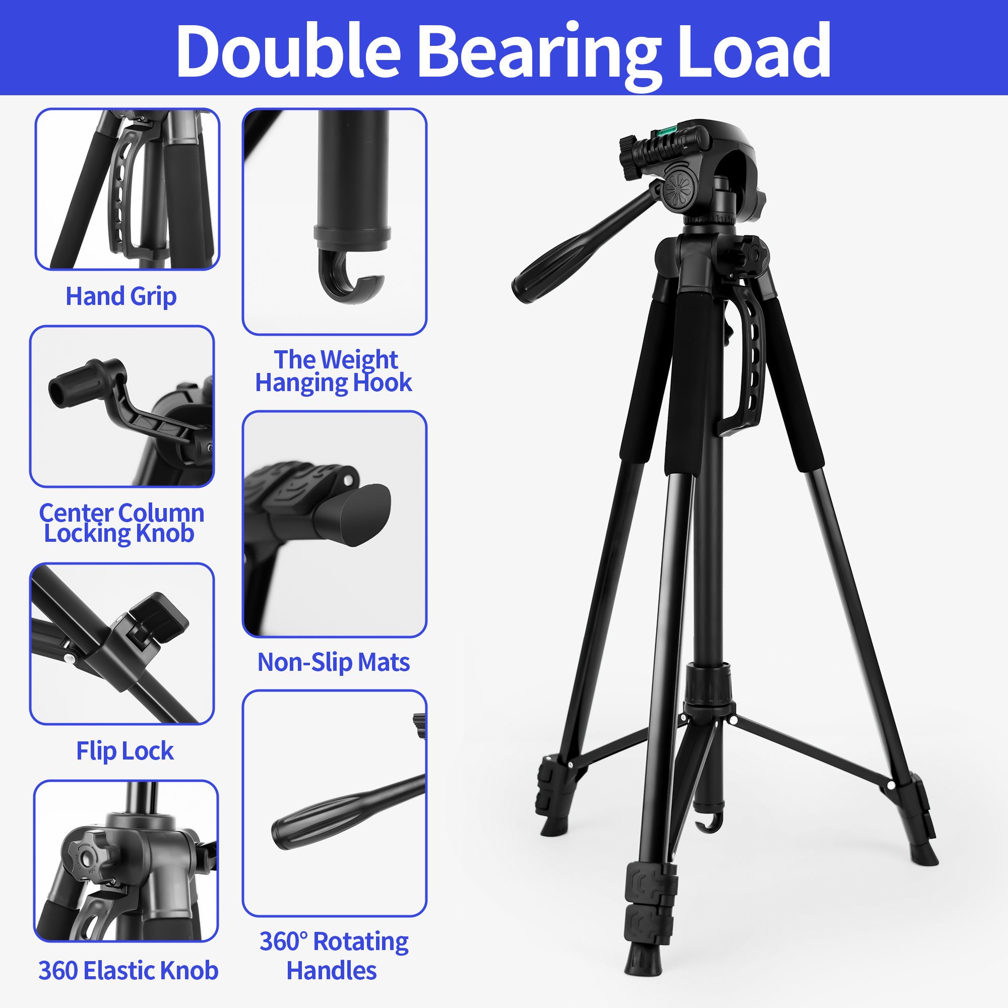 Meromore 63 Inch Tripod Stand with Phone Holder and Remote photo 6