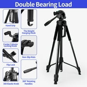 63 Tripod Stand, Camera Tripod with Travel Bag, Extendable Cell Phone Tripod Stand with Wireless Remote and Phone Holder, Compatible with Cameras, Phone & Tablet, Sport Camera