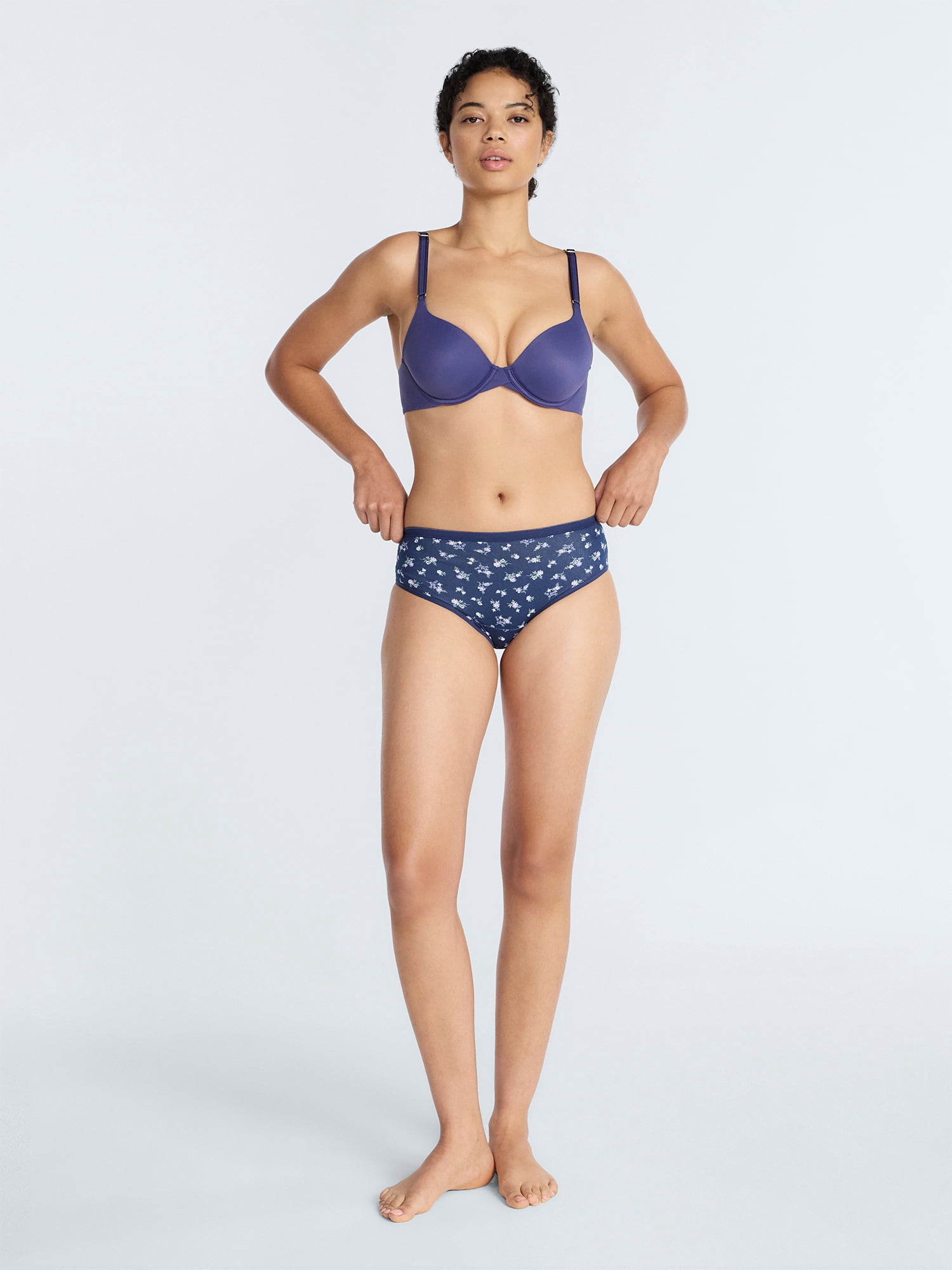 Joyspun Women's Cotton-Blend Hipster Panties, 6-Pack, Sizes S-XXXL