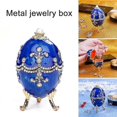 thumbnail image 5 of Joyero con forma de huevo y trípode para anillos, pendientes, joyas, adornos de metal para el hogar, 5 of 5