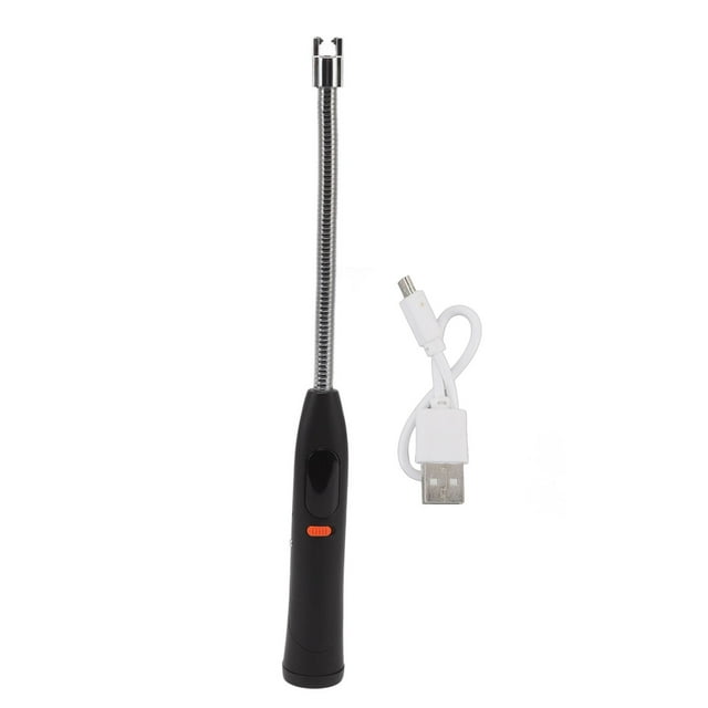Encendedor de arco eléctrico recargable con luz LED para estufa de gas de cocina Vela negra