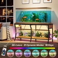 thumbnail image 3 of Condemo 55-90 Gallon Fish Tank Stand with Power Outlets, 2-Tier Aquarium Stand with LED Light Strip & Open Storage Shelves, Heavy Duty Metal Table for Reptile Tank, 1150 LBS Capacity, 3 of 7