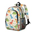 thumbnail image 2 of Dinosaur and Flower Beige Pattern Backpack for School, Cute School Bag with Adjustable Shoulder Straps and Padded Back, 15"x11.42"x5.5", 2 of 5
