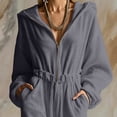 thumbnail image 7 of Edvintorg Casual Jumpsuits for Women Plus Size Fashion Fleece Long Sleeve Hooded Zip up Jumpsuit with Wide Leg Pant One Piece Women's Clothing S-3XL Gray, 7 of 7