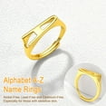 thumbnail image 6 of U7 Initial Ring for Women Adjustable Rings 14K Gold Plated Dainty Sterling Silver Jewelry Birthday Gift Alphabet H, 6 of 6