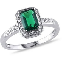 Everly Women's Created Emerald 10k White Gold Ring