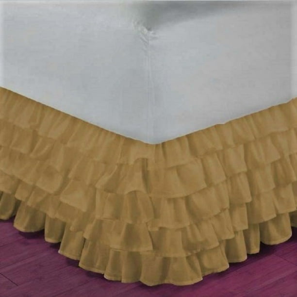 Gypsy Queen Gold Ruffled Bed Skirt Wrap Around Layered ...
