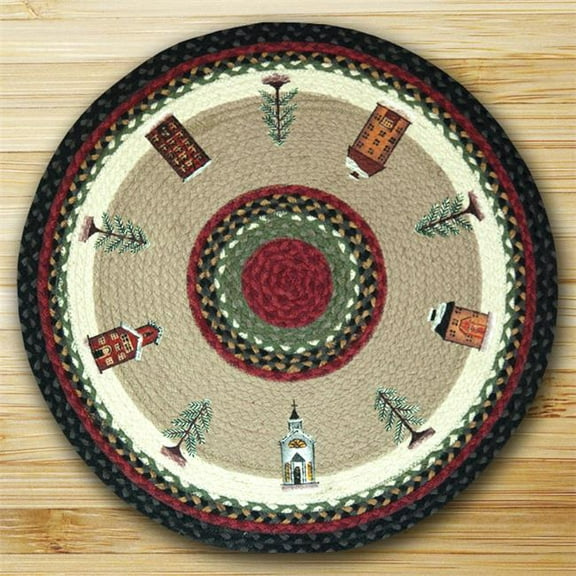 Earth Rugs 66-338WV Round Patch Rug- Winter Village