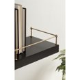 thumbnail image 3 of Kate and Laurel Havina Modern Natural Floating Shelves with Rail, Set of 2, 24 x 8, Black and Gold, Functional Nursery Book Shelves or Bathroom Shelf Decor for Over Toilet Storage and Display, 3 of 8