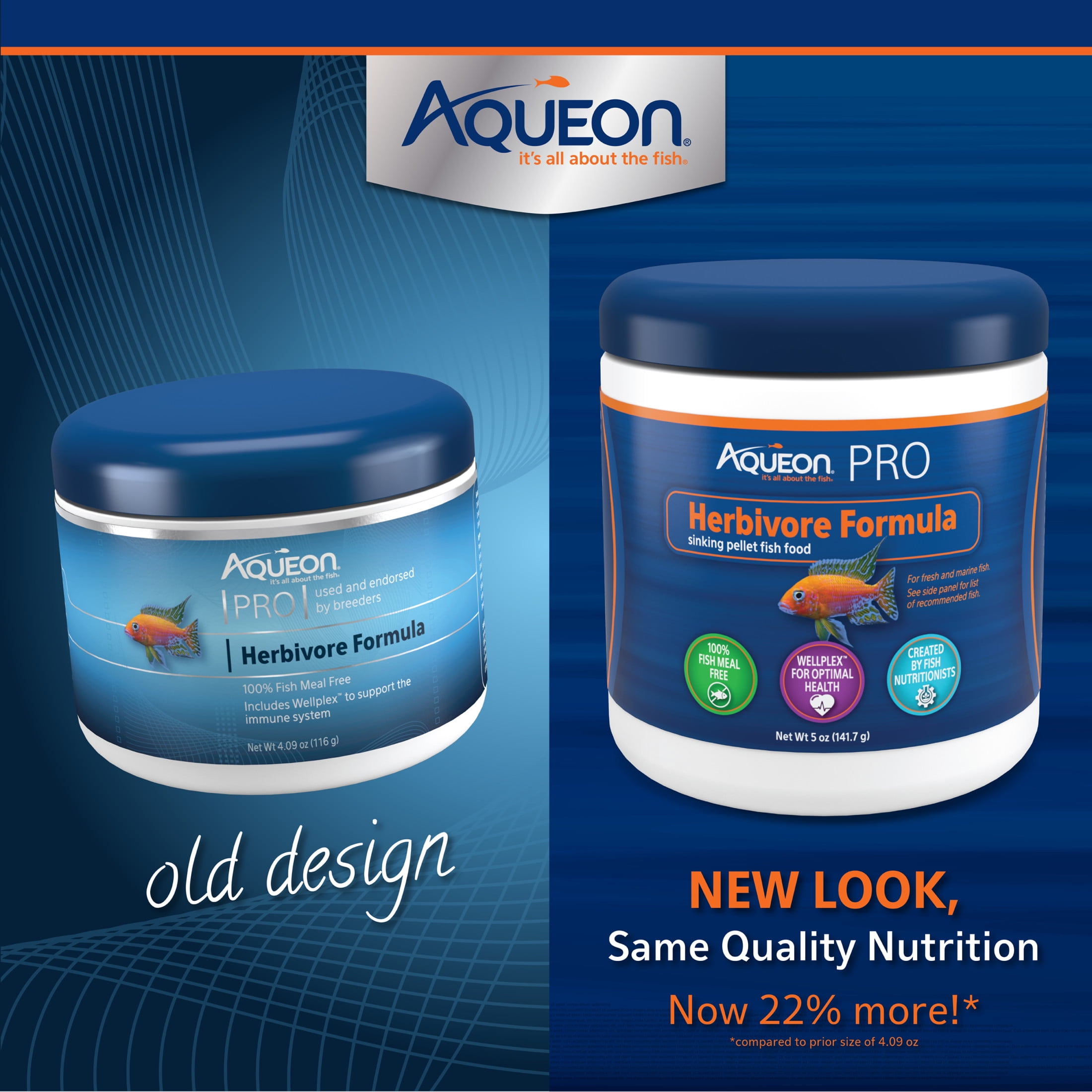 Aqueon PRO Pellet Fish Food Herbivore Formula 5 oz