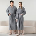 thumbnail image 2 of JTieacloth Men's Loungewear Winter New Half Flannel Men's Thickened Robe Long Furry Home Wear Bathrobe Man Blue, 2 of 6