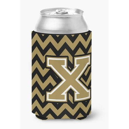 

Letter X Chevron Black and Gold Can or Bottle Hugger