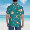thumbnail image 4 of Fotbe Giraffes Doing Various Yoga Camisa Hawaiana para Hombre Unisex – Camisa Casual de Verano con Botones de Manga Corta de Algodón y Lino,Large, 4 of 7