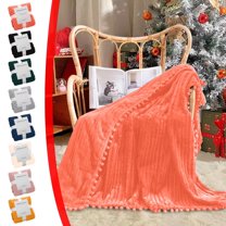 Djunllk Throw Blanket - Orange Microfiber Ultimate Cozy Soft Blanket, Breathable Fluffy Blanket All Season Use, 59.0" x 78.7"