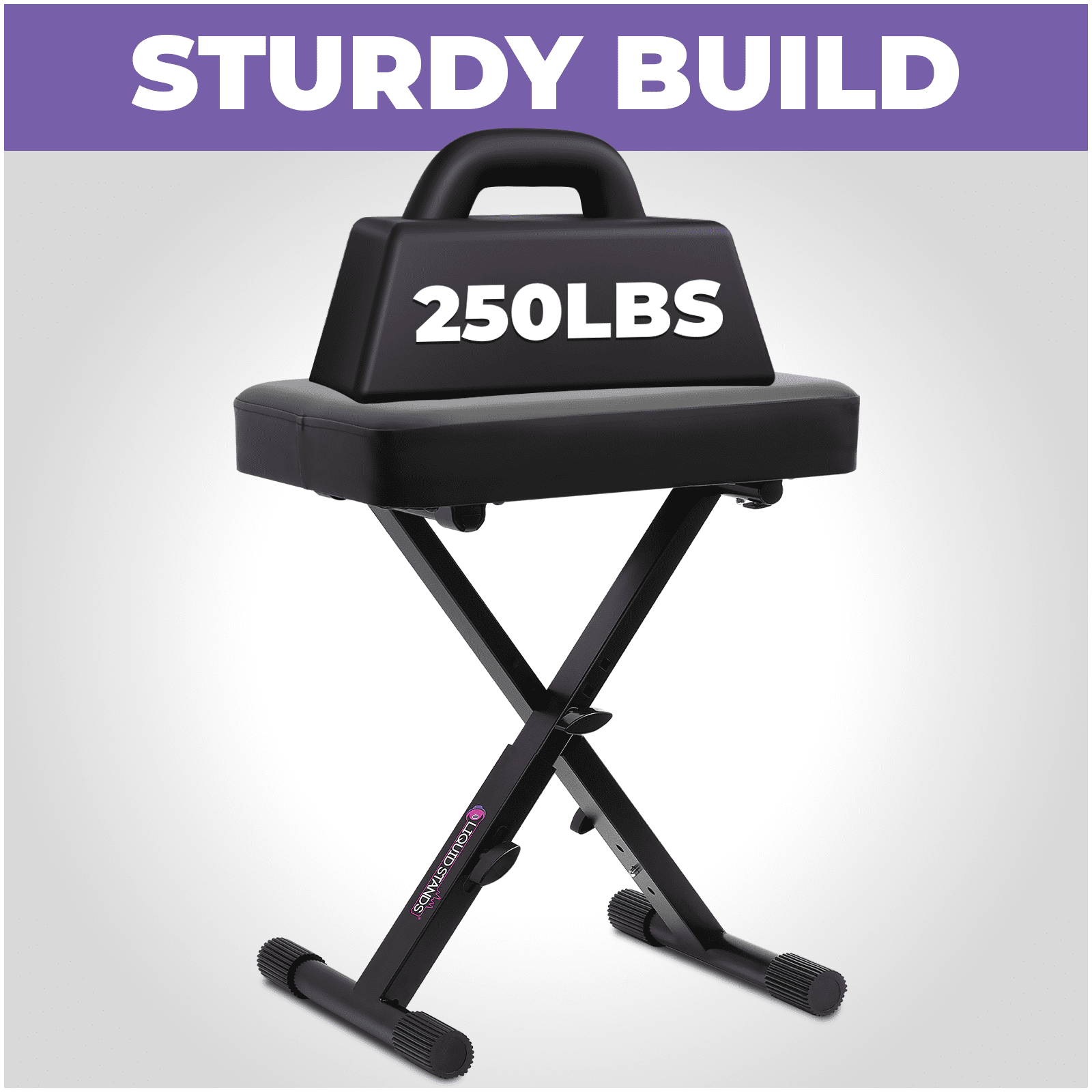 Liquid Stands Foldable Adjustable Piano Bench - X-Style Music Stool - Piano Keyboard Bench Seat for Piano Keyboard Stand with Black Cushion Padded Bench  for Musicians Piano Stool Chair, Piano Desk