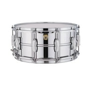 Ludwig LM402 Smooth Chrome Plated Aluminum 6.5" x 14" Snare Drum w/ Imperial Lugs & Supra-Phonic Strainer