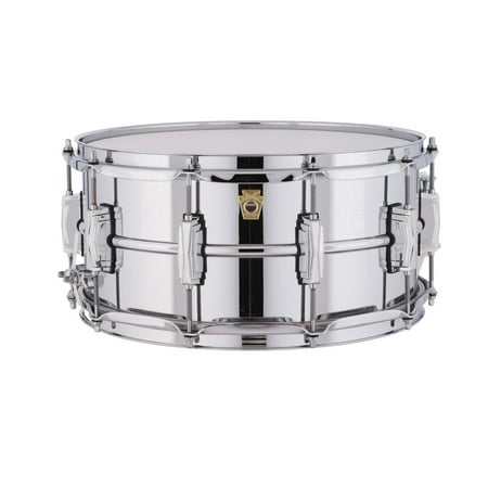 Ludwig LM402 Smooth Chrome Plated Aluminum 6.5" x 14" Snare Drum w/ Imperial Lugs & Supra-Phonic Strainer