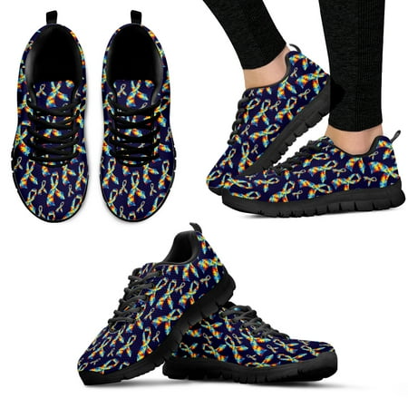 

Fashion Autism Awareness Designs Luxury Brand Sneakers Comfortable Blue Shoes Black Soft Sole Casual Snakers