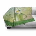 thumbnail image 3 of Spring Soft Flannel Fleece Blanket, Watering Can Used as Flowerpot Planted Blooming Chamomiles on Vibrant Color Grasses, Cozy Plush for Indoor and Outdoor Use, 50" x 60", Multicolor, by Ambesonne, 3 of 6
