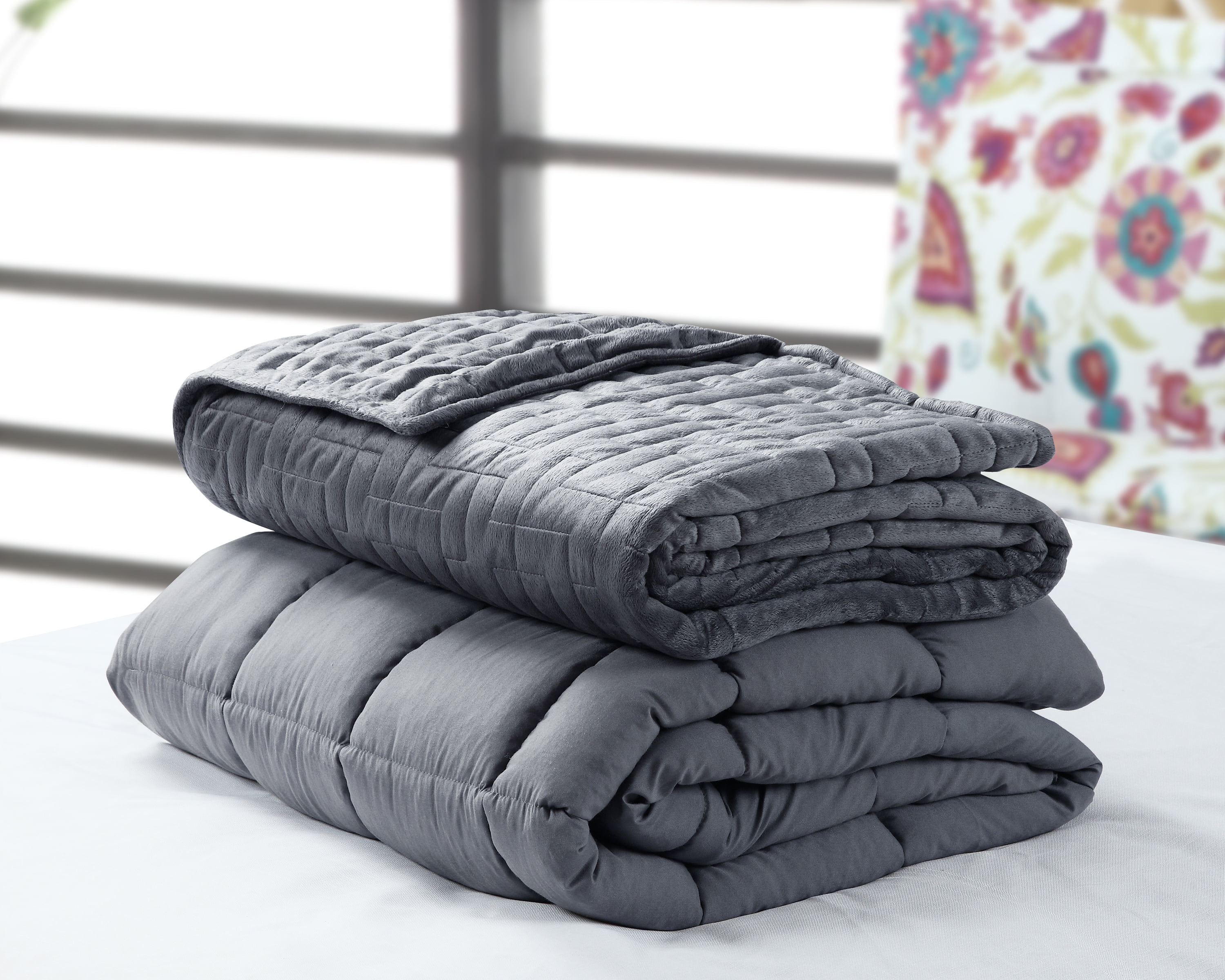 Harper Lane Weighted Blanket 20 lb w/Mink Quilted duvet cover FQ 60"x80