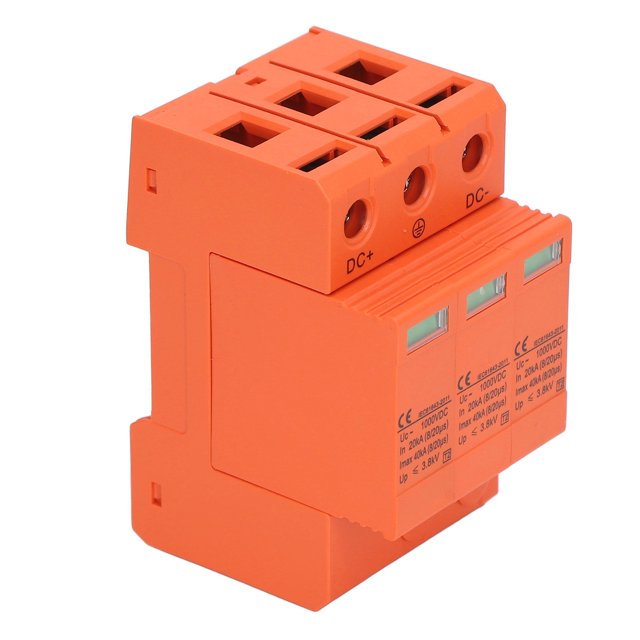 House Surge Protector 1000V DC 40KA Low Voltage Arrester With Viewing Window,Flame Retardant Modular Photovoltaic Surge Protector,SGSP-40 Orange