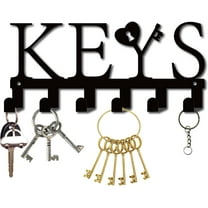 Keys Holder for Wall Mounted Key Holder Hooks Metal Key Coat Rack Hangers with 6 Hooks Key Organizer Rack Dog Leash Holder Decorative for Entryway Front Door Towel 10.6 x 4.7Inch DIY