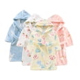 thumbnail image 4 of YTDSCS Kid's Baby Girl's Boys Flannel Robe Button Hooded Bathrobe Cartoon Print Toddler Cardigan Sleepwear for Fall Winter 2-8 Years Old, 4 of 6