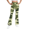 thumbnail image 3 of Frostluinai Girl's Fleece Lined Flare Leggings 5-16Y Camo High Waist Yoga Bell Bottom Pants Warm Winter Gym Bootcut Leggings for Girl, 3 of 7