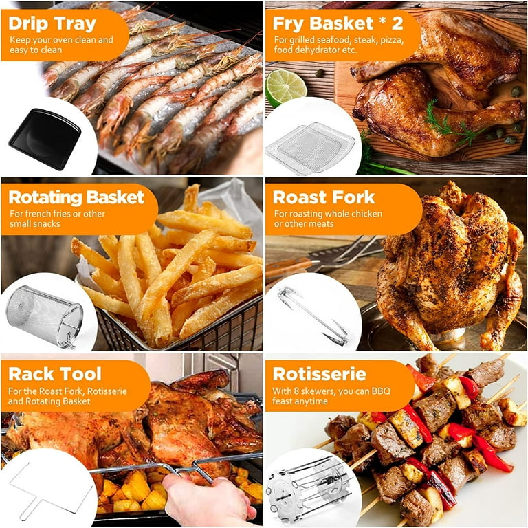 12 Quart Air Fryer, 10-in-1 Air Fryer Toaster Oven, Convection Roaster with  Rotisserie and Dehydrator, Digital LCD Touch Screen, Accessories and Recipe  Includ - China Cooker and Kitchen Tool price