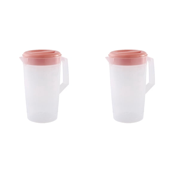 2PCS Large Capacity Beverage Storage Container Heat Cold Water Jug Plastic Juice Pitcher Teapot Kettle with Lid Home Decor