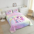 thumbnail image 4 of Erosebridal Rainbow Unicorn Bedding Twin Comforter Set, Initial H Down Comforter, Romantic Initial A-Z Decor, Reversible, 4 of 7