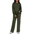 thumbnail image 5 of 2 Piece Sets for Women Lounge Hoodie Sweatsuit Sets Long Sleeve Sweatshirt Cargo Pants Matching Set Travel Outfits Dark Green M, 5 of 5